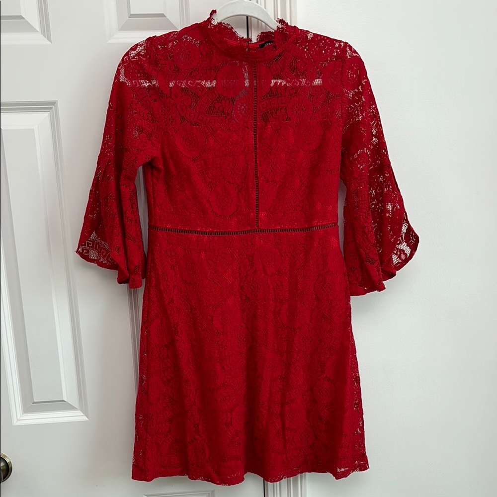 Elegant Red Lace Dress